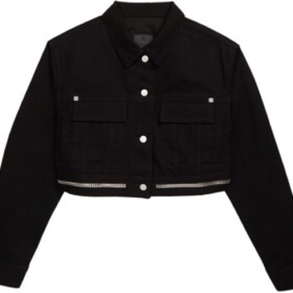 Givenchy Women's 4G Zip Crop Denim Jacket (M) NWT